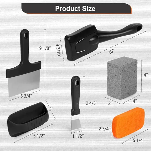 Miniatura 6 de Kit de limpieza de parrilla SHINESTAR para Blackstone, kit de limpieza de parrilla de parte superior plana de 12 piezas, equipado con almohadillas