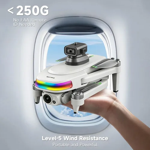 Miniatura 7 de Drone 4K con cámara para adultos y principiantes, control remoto de pantalla táctil HD de 5.5 pulgadas, vuelo de 30 minutos, motor sin escobillas