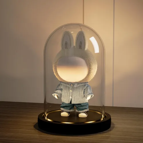 Miniatura 10 de Vitrina de béisbol con base de luz LED negra, soporte de béisbol de cúpula de cristal, estuche de pelota de juego para pelotas de béisbol