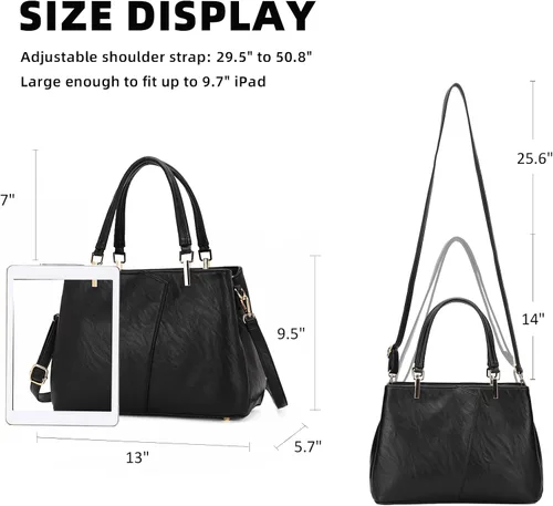 Miniatura 5 de KouLi Buir Hobo, bolsos y bolsos de piel sintética – hombro, bandolera, asa superior, bolsas de mano para mujer