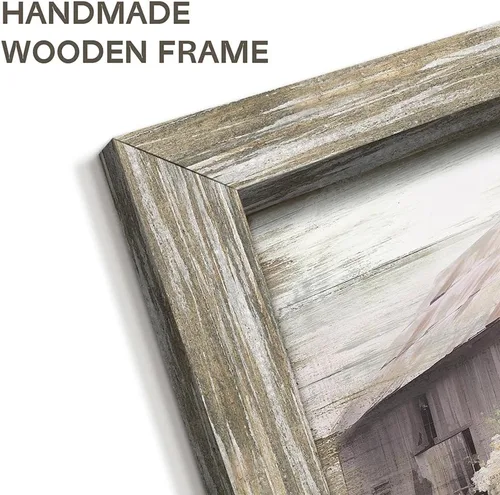 Miniatura 3 de Arte de pared de madera enmarcada de granja: arte de camión viejo rústico pintura de madera de granero para dormitorio