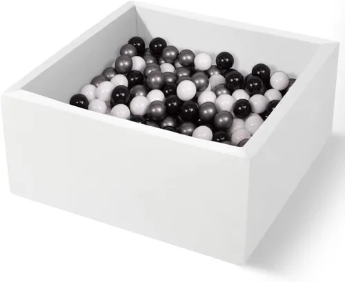 Miniatura 8 de TRENDBOX Pozo de bolas extra grande de 47.2 x 47.2 x 13.8 pulgadas, equipo suave de espuma viscoelástica para niños pequeños, gris claro
