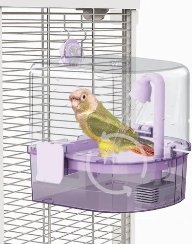 Miniatura 9 de Baños automáticos para pájaros para jaula – Baño de periquito interior con bomba, ducha de pájaros con 2 modos de agua corriente, accesorio de jaula