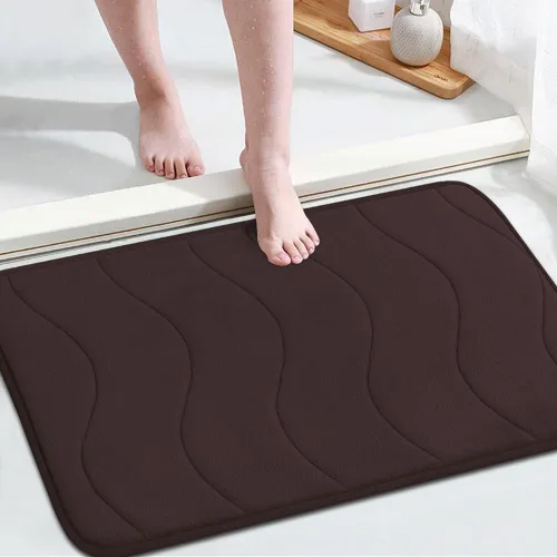Miniatura 19 de Flamingo P Alfombra de Baño de Espuma Viscoelástica Tapetes de Baño Alfombra Antideslizante Absorbente de Agua para Ducha, 24x17 pulgadas, Verde Aqua