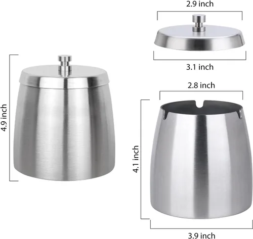 Miniatura 2 de Cenicero para exteriores, cenicero sin humo con tapa para cigarrillos en interiores, ceniceros grandes resistentes al viento/lluvia, cubierta