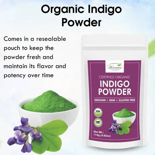 Miniatura 5 de Polvo índigo orgánico Tinte en polvo índigo Ideal para cabello negro y oscuro USDA Organic Polvo índigo para cabello Polvo orgánico