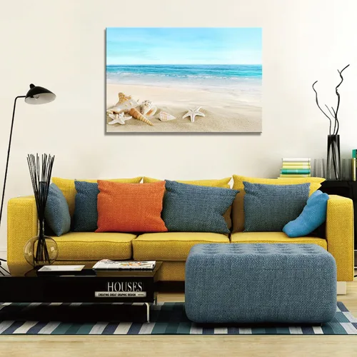 Miniatura 5 de DZL Art S74769 - Impresión de Pintura en Lienzo Paraíso Isla Tropical Playa con Palmeras Impresión Fotográfica Imágenes de la Naturaleza Arte