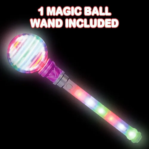 Miniatura 2 de ArtCreativity Varita de luz para niños, varita de juguete giratoria LED de 14 pulgadas con baterías incluidas, divertido juguete de varita iluminada