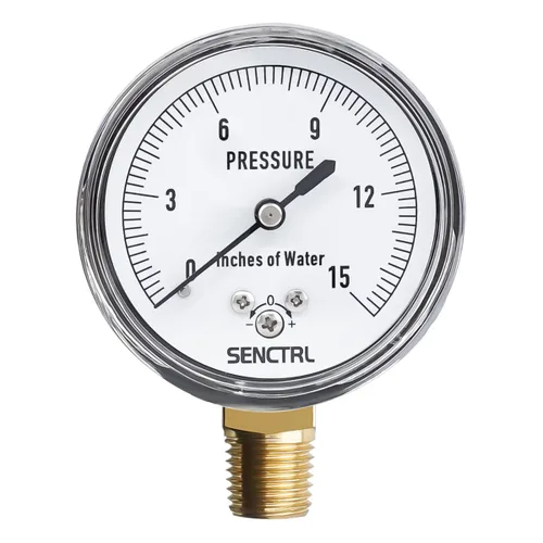 Miniatura 9 de SENCTRL 0-3 Psi Medidor de Baja Presión, Medidor de Cápsula, Tamaño de Dial de 2-1/2", Montaje Inferior de 1/4" NPT, Ajuste Cero, para Prueba
