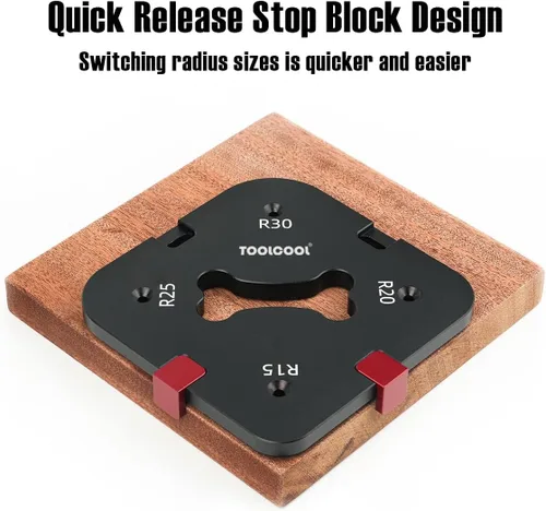 Miniatura 4 de TOOLCOOL Router Corner Radius Template Router Radius Jig Aleación de aluminio Esquina Guía de enrutamiento Conjunto Uso con enrutador de mesa