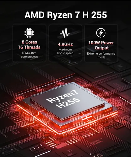 Miniatura 6 de Laptop para juegos RTX 5060, 2560x1600 16 pulgadas, 240Hz 2.5K QHD+, procesador AMD Ryzen 7 H 255 (8C/16T, 4.9GHz), 8GB GDDR7 VRAM, 16GB DDR5 512GB