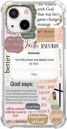 Miniatura 77 de Funda para Celular con Versículos de la Biblia, Colocación de Citas Cristianas de Jesús, Diseño Collage, Funda Protectora Suave de TPU de Moda
