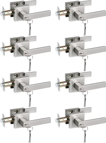 Miniatura 42 de NEWBANG Manija de palanca de puerta sólida con acabado negro mate