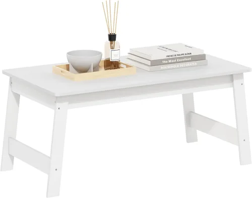 Miniatura 10 de Furinno – Mesa de café moderna y simplista, mesa de café rectangular moderna con patas en X, mesa auxiliar entrelazada, para sala de estar, Pino