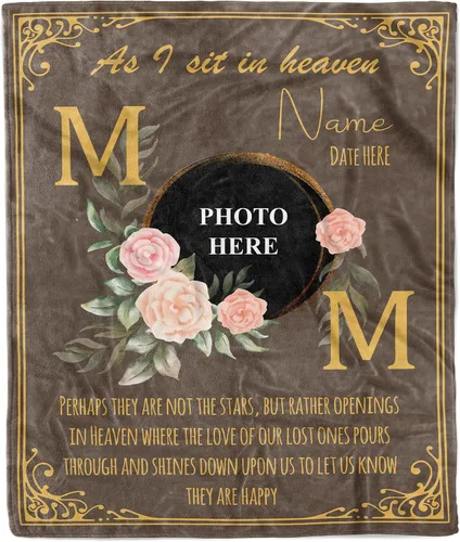 Miniatura 36 de Manta personalizada con foto de condolencias en memoria de un ser querido, regalo de recuerdo para la abuela perdida, manta conmemorativa Manta