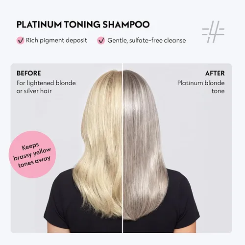 Miniatura 2 de FOUR REASONS Champú de depósito de color para cabello teñido – rubio platinado/gris, tóner de cabello gris sin sulfato, 8.45 onzas líquidas