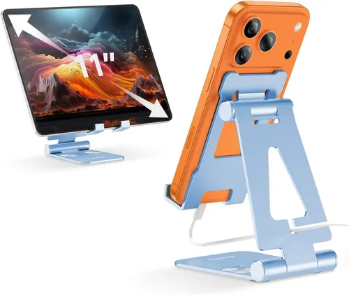Miniatura 8 de Aoviho Soporte de teléfono celular para escritorio, soporte ajustable para teléfono de escritorio, base plegable para teléfono móvil para iPhone 17