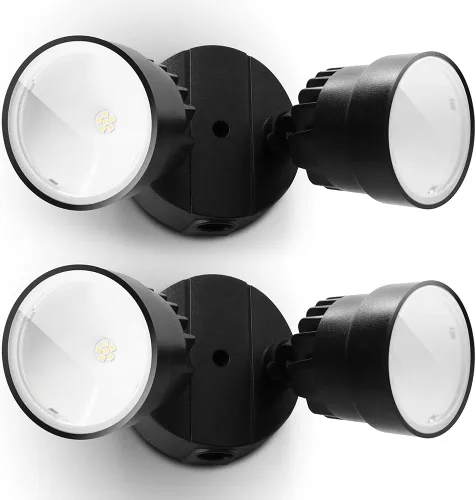 Miniatura 7 de LUTEC 2 paquetes P6221B 2000 lúmenes 18 vatios 28 LED Luz de inundación de doble cabeza para exteriores, impermeable, luz de pared de seguridad
