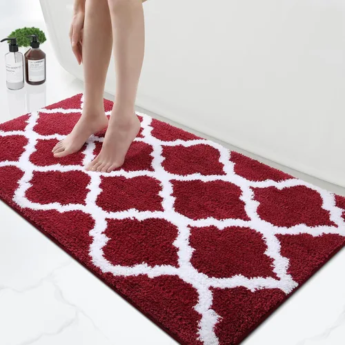 Miniatura 30 de OLANLY Alfombras de baño de 24 x 16 pulgadas, microfibra suave y absorbente, antideslizante y peluda, lavable a máquina, tapetes para el suelo