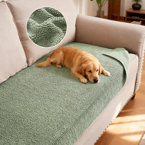 Miniatura 26 de H.VERSAILTEX Funda Antideslizante para Sofá de Mascotas Protector de Cama de Perro de Chenilla Funda de Sofá Gruesa y Suave Apta para Mascotas