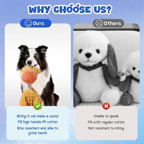 Miniatura 6 de Juguetes para perros, juguete de peluche indestructible, juguetes para perros para masticadores agresivos, juguete chirriante para masticar perros