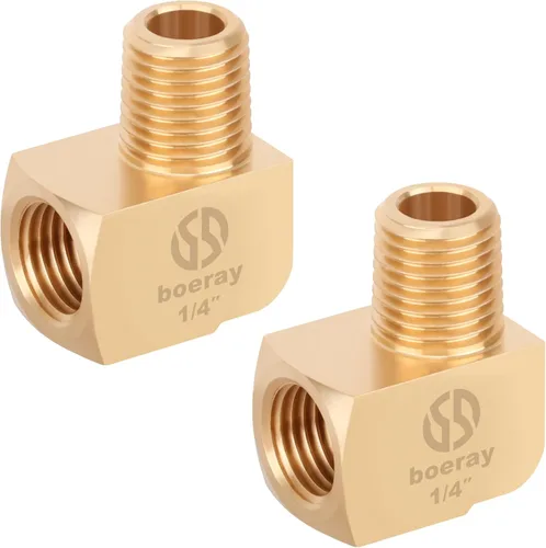 Miniatura 10 de 2 unids 1/8 "accesorios de latón de 90 grados Barstock Street Elbow 1/8 "NPT macho tubo a 1/8 "NPT hembra codo de tubo forjado accesorios de tubería