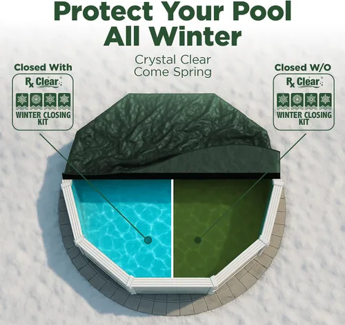 Miniatura 6 de Rx Clear Kit de cierre de invierno Productos químicos para el invierno sin cloro para piscinas sobre o enterradas Abierto a una piscina