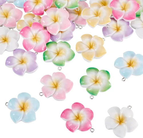 Miniatura 16 de Dijes de girasol de resina para hacer joyas, coloridos colgantes de flores de margaritas de verano, cuentas de girasol, adornos para pulseras, Flor