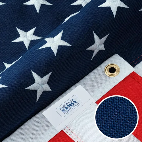 Banderas estadounidenses para exteriores de 3 x 5 – 100% poliéster fabricado en los Estados Unidos – Indestructible y duradero al aire libre de