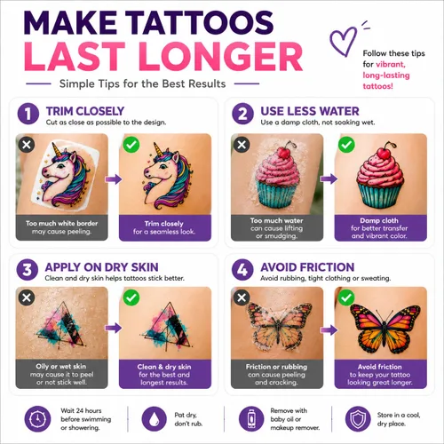 Miniatura 4 de 8 hojas de papel de tatuaje temporal imprimible para impresora de inyección de tinta, 8.5 x 11 pulgadas, hojas de transferencia de diseño