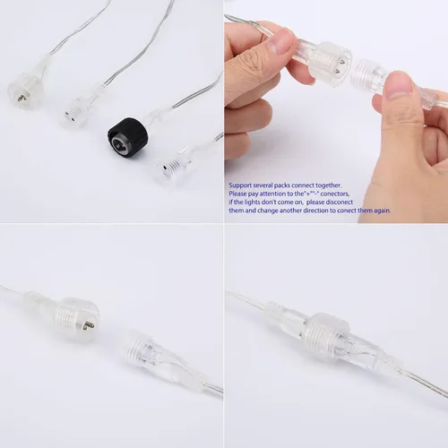 Miniatura 7 de Joomer Luces azules de carámbanos de Navidad, 13 pies, 20 tubos, 90 LED, 8 modos de luces de carámbano con función de temporizador, luces de cadena