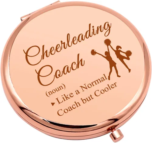 Miniatura 10 de Mwphuy Espejo de maquillaje compacto para regalo de porristas, oro rosa, 2.6 pulgadas de largo x 2.6 pulgadas de ancho, con aumento, de doble cara