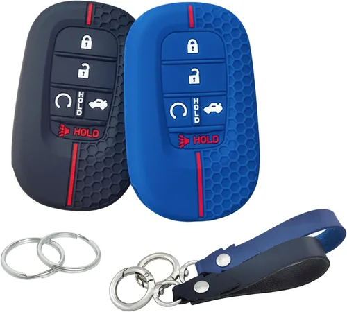 Miniatura 11 de 2 fundas de silicona para llavero inteligente de 5 botones para Honda Accord Civic Pilot HR-V CR-V Sport SI EX EX-L Touring 2022 2023 2024 2025