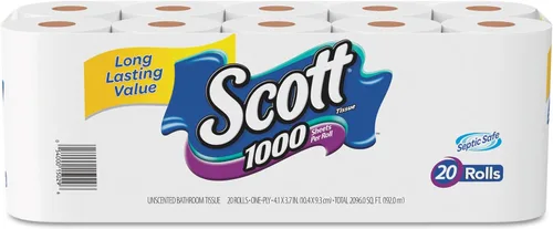 Scott 20032CT Papel higiénico rollo estándar, 1 capa, 20 por paquete (caja de 2 paquetes)