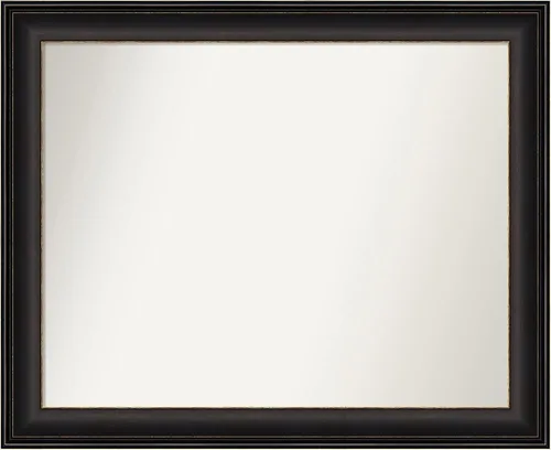 Miniatura 391 de Amanti Art Espejo de baño de bronce para sobre el fregadero, 24 x 24 pulgadas, espejo cuadrado de bronce Lara para tocador, marco de madera