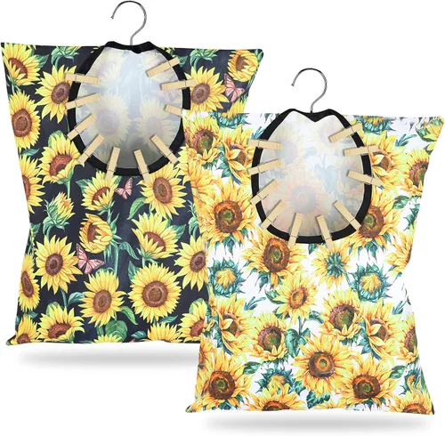 Miniatura 8 de Soporte para pinzas para ropa de panal de abeja – 2 bolsas para ropa de abeja – 15 x 11 pulgadas – Bolsa colgante para lavandería y uso al aire libre