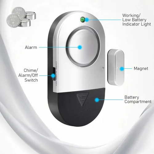 Miniatura 2 de Alarma de ventana de puerta, alarmas de ventana de 120 dB para seguridad del hogar, timbre de puerta para tienda de hogar