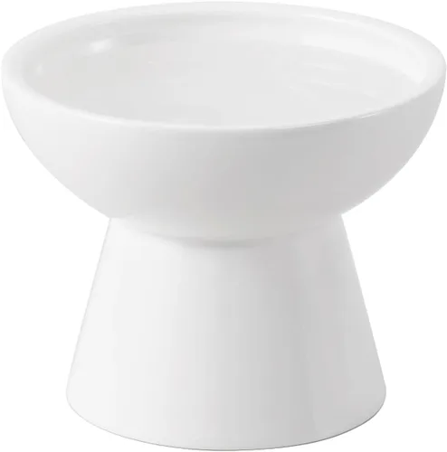 Miniatura 11 de CEEFU Cuenco elevado extra ancho de cerámica para gatos, plato poco profundo de 6.2 pulgadas para aliviar la fatiga de los bigotes, 5 pulgadas