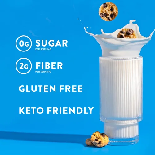 Miniatura 4 de Highkey Galletas con chispas de chocolate keto; paquete de 3 bocadillos bajos en carbohidratos; alimento keto; galletas altas en proteínas sin