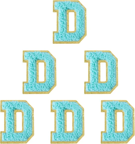 Miniatura 204 de 6 piezas de parches de letras de chenilla autoadhesivas, parches de letras preppy de 2 pulgadas para bolsos, ropa y sombreros, grandes pegatinas
