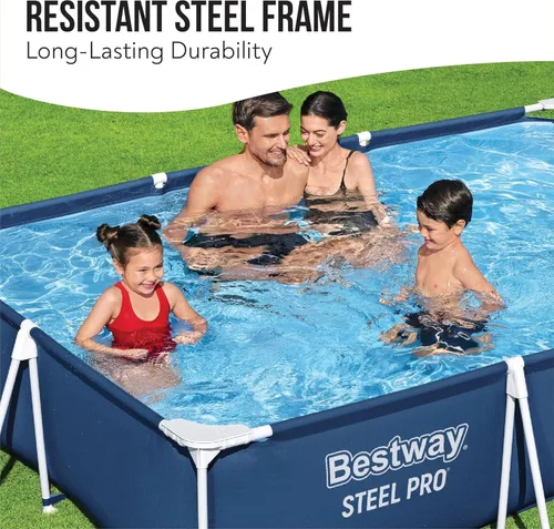 Miniatura 3 de Bestway Steel Pro, piscina para exteriores con bomba de filtro, piscina sobre el suelo, varios tamaños