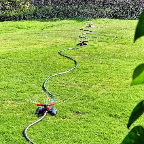 Miniatura 7 de Eden 94120 - Aspersor giratorio automático para césped y jardín para patio, cobertura de área grande con juego de inicio de conexión rápida, base