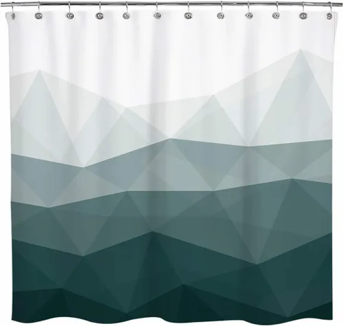 Miniatura 13 de Sunlit - Cortina de ducha de diseño de 36 x 72 pulgadas ombre azul pequeña para cabina de ducha RV de medio tamaño, cortinas estrechas para baño