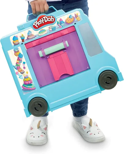 Miniatura 3 de Play-Doh Kitchen Creations Juguete Camión de Helados Playset para Niños, 20 Accesorios de Cocina de Juguete, 5 Colores, Juguetes Preescolares