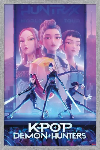 Miniatura 17 de Netflix KPop Demon Hunters (2025) - Póster de pared de una hoja, 22.4 pulgadas de largo x 14.7 pulgadas de ancho, versión enmarcada de madera