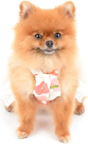 Miniatura 3 de SMALLLEE_LUCKY_STORE Lindo vestido floral de algodón con correa de algodón para mascotas, vestido de verano para perros pequeños, gatos, niñas