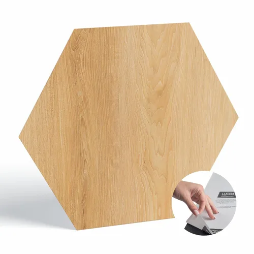 Miniatura 14 de Lucida Surfaces BaseCore HEX - Suelo hexagonal de vinilo gris, 5.75 pulgadas, autoadhesivo, texturizado, moderno, azulejos de despegar y pegar