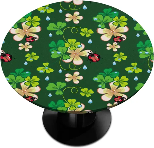 Miniatura 22 de Mantel redondo con diseño de huevos coloridos de Pascua, con borde elástico, impermeable, lavable, para cocina, fiestas, bodas, interiores