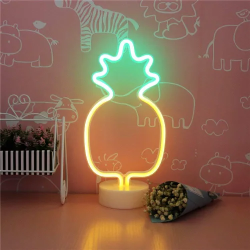 Miniatura 4 de Cartel de neón LED para interior, luz nocturna con base de soporte, funciona con batería/USB, luz decorativa de neón
