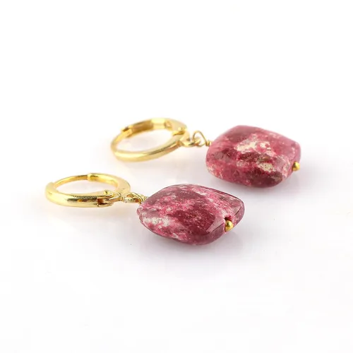 Miniatura 72 de Aretes de aro de cristal afganita natural Piedras afganas de alto grado Aretes chapados en plata Gota lisa Joyas de piedras preciosas hechas